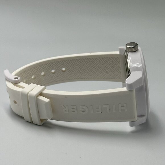 Tommy Hilfiger Watch Men White Dual Time Dial Silicone Band New Battery 10 Inch - Picture 10 of 12